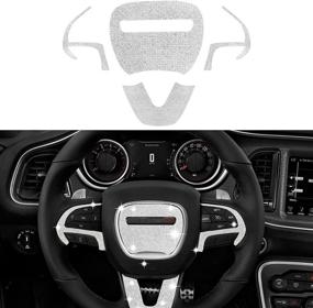 img 4 attached to 🚗 YIDEXIN Bling Steering Wheel Sticker Cover Trim for 2014-2019 Dodge Challenger Charger (White-4pcs)