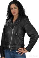 🧥 ladies black classic mc premium leather jacket with side laces - lc2700 logo