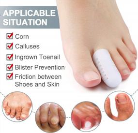 img 3 attached to 12-Pack Toe Protector Caps For Women & Men - Pain Relief From Corns, Blisters And Ingrown Toenails (Shoe Sizes 6-11)