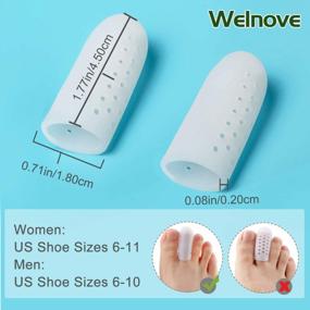 img 1 attached to 12-Pack Toe Protector Caps For Women & Men - Pain Relief From Corns, Blisters And Ingrown Toenails (Shoe Sizes 6-11)