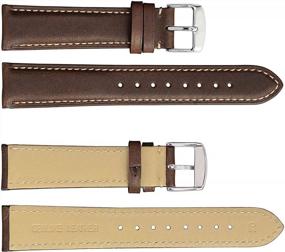 img 3 attached to 14Mm-24Mm WOCCI Vintage Leather Watch Bands With Stainless Silver Buckle - Replacement Strap