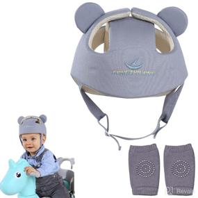 img 4 attached to 👶 Xifamniy Grey Solid Baby Soft Safety Helmet: Effective Foam Head Protector for Toddler Infant Walking Suit 6-24m