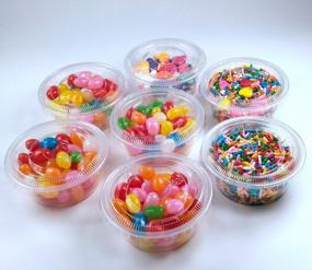 img 1 attached to Convenient And Versatile: TashiBox 100 Sets Of 3.25 Oz Disposable Plastic Portion Cups With Lids