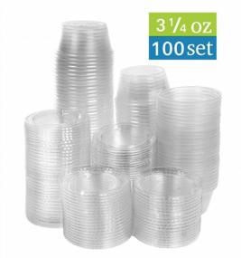 img 3 attached to Convenient And Versatile: TashiBox 100 Sets Of 3.25 Oz Disposable Plastic Portion Cups With Lids