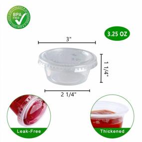 img 2 attached to Convenient And Versatile: TashiBox 100 Sets Of 3.25 Oz Disposable Plastic Portion Cups With Lids