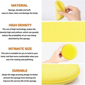 img 2 attached to 🟡 PSLER Foam Car Wax Applicator Pads - 4 Inch Detailing Polishing Sponges (24 Pack) - Yellow