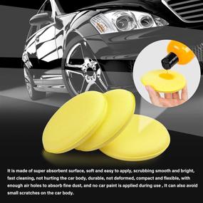 img 1 attached to 🟡 PSLER Foam Car Wax Applicator Pads - 4 Inch Detailing Polishing Sponges (24 Pack) - Yellow