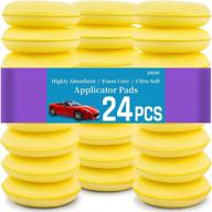 🟡 psler foam car wax applicator pads - 4 inch detailing polishing sponges (24 pack) - yellow логотип