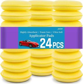 img 4 attached to 🟡 PSLER Foam Car Wax Applicator Pads - 4 Inch Detailing Polishing Sponges (24 Pack) - Yellow