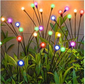 img 4 attached to Solar Starburst Garden Lights With Swaying Motion, Color Changing RGB Outdoor Decorative Lighting For Yard, Patio, Pathway Decoration - Pack Of 2 By TONULAX