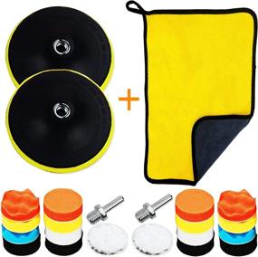 img 4 attached to TPE Buffing Polishing Pad Kit: 22 PCS 3 Inch Car Foam Drill and Wool Polishing Pads with M14 Drill Adapter and Buffing Wheel for Drill - 22pc Set