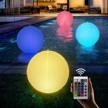 kernowo 16'' solar floating pool lights with remote, inflatable glow ball lights with 16 colors 4 modes changing night lights, ip68 waterproof pool accessories for swimming pool, lawn, beach, 4 pcs logo