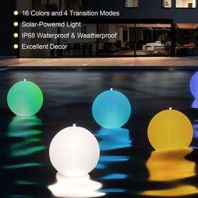 img 3 attached to KERNOWO 16'' Solar Floating Pool Lights With Remote, Inflatable Glow Ball Lights With 16 Colors 4 Modes Changing Night Lights, IP68 Waterproof Pool Accessories For Swimming Pool, Lawn, Beach, 4 PCS