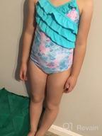 img 1 attached to Girls UPF 50+ Hawaiian Ruffle One Piece Swimsuit Bathing Suit For Beach Surfing 4-10 Years - Idgreatim review by Heather Seay