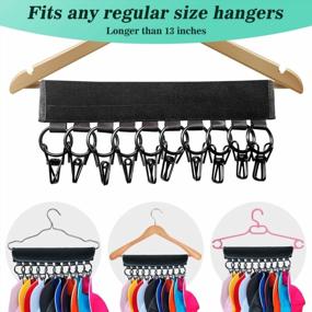 img 2 attached to 2Pcs Hat Organizer Hangers For Closet - 10 Large Clip Cap Holder, Suitable For Standard Size Hangers (Black)