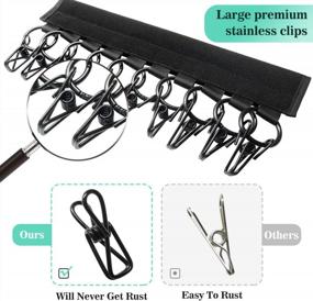 img 3 attached to 2Pcs Hat Organizer Hangers For Closet - 10 Large Clip Cap Holder, Suitable For Standard Size Hangers (Black)