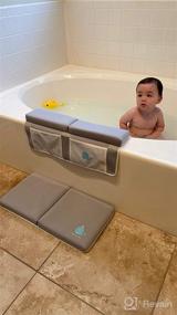 img 3 attached to 🛀 Ultimate Comfort Bath Kneeler and Elbow Rest Set: LeSuz Company Pad for Tub Bathing with Padded Knee Mat, Mesh Pockets, and Organized Shampoo Soap Bottles - Perfect Baby Shower or Newborn Gift