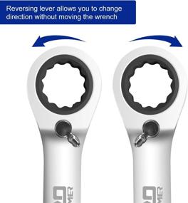 img 2 attached to 10-Piece Prostormer Stubby Ratcheting Wrench Set, Reversible With 72-Teeth Box End And Open End Combination. SAE Sizes 5/16" To 3/4". Includes Rolling Pouch And Made With CR-V Material.