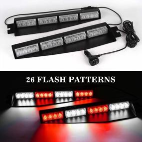 img 3 attached to Stay Safe On The Road With ASPL Emergency Strobe Beacon Visor Lights – 26 Flash Patterns, Split Mount, And Extendable Bracket (Red/White/Red/White)