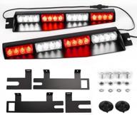 stay safe on the road with aspl emergency strobe beacon visor lights – 26 flash patterns, split mount, and extendable bracket (red/white/red/white) логотип