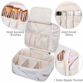 img 1 attached to Organize Your Beauty Essentials With A Large Marble Cosmetic Bag For Women On-The-Go