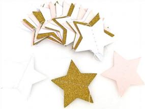 img 3 attached to Add Sparkle To Your Event With COCOScent'S Glitter Paper Garland - 5 Pack/33Ft Star Type Pink White Gold Circle Dots For Weddings, Birthdays, Baby Showers & More!