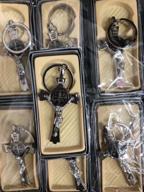 set of 12 large italian st benedict cross rosary baptism favors religious gifts first communion bulk cross keychain wholesale logo