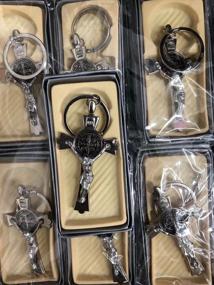 img 2 attached to Set Of 12 Large Italian St Benedict Cross Rosary Baptism Favors Religious Gifts First Communion Bulk Cross Keychain Wholesale