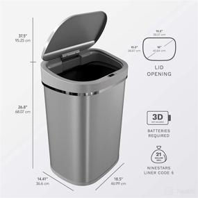 img 2 attached to 🗑️ Enhanced Hygiene and Convenience: Ninestars DZT-80-35 Touchless Infrared Motion Sensor Trash Can