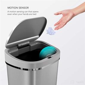 img 3 attached to 🗑️ Enhanced Hygiene and Convenience: Ninestars DZT-80-35 Touchless Infrared Motion Sensor Trash Can