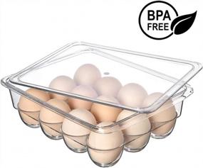 img 3 attached to Ambergron Stackable Egg Holder Organizers For Kitchen, Refrigerator, Freezer - Set Of 2 Clear Plastic Trays With Lids For BPA-Free Storage Of Up To 12 Eggs On Fridge, Pantry, And Countertop