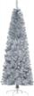 6 foot unlit slim douglas fir artificial christmas tree with 618 realistic branches and tips, silver - homcom logo