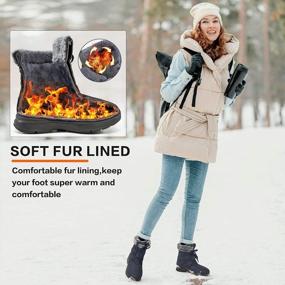 img 3 attached to Warm, Comfortable And Stylish: HARENCE Womens Snow Boots With Fur Lining And Waterproof Design