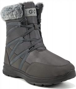 img 4 attached to Warm, Comfortable And Stylish: HARENCE Womens Snow Boots With Fur Lining And Waterproof Design