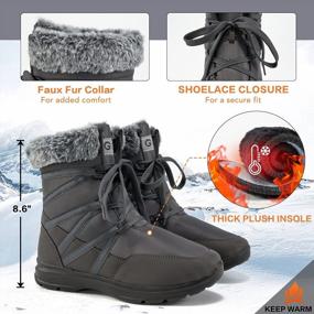 img 1 attached to Warm, Comfortable And Stylish: HARENCE Womens Snow Boots With Fur Lining And Waterproof Design
