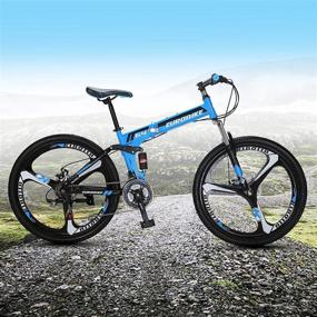 img 3 attached to EUROBIKE G4 Folding Mountain Bike, Adult Folding Bike, Full Suspension Mountain Bike 26 Inch,21 Speed Mens/Women Foldable Bike,Muti Colors
