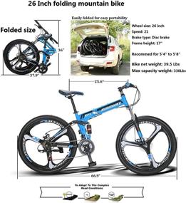 img 1 attached to EUROBIKE G4 Folding Mountain Bike, Adult Folding Bike, Full Suspension Mountain Bike 26 Inch,21 Speed Mens/Women Foldable Bike,Muti Colors