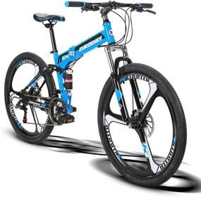 img 4 attached to EUROBIKE G4 Folding Mountain Bike, Adult Folding Bike, Full Suspension Mountain Bike 26 Inch,21 Speed Mens/Women Foldable Bike,Muti Colors