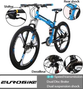 img 2 attached to EUROBIKE G4 Folding Mountain Bike, Adult Folding Bike, Full Suspension Mountain Bike 26 Inch,21 Speed Mens/Women Foldable Bike,Muti Colors