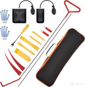 img 4 attached to 🔐 GODCRAE Car Lockout Kit - 19-Piece Automotive Tools Set for Vehicle Lockouts, Including Long Reach Grabber, Non-Marring Wedges, Air Wedge Pump, and Auto Trim Removal Pry Tool