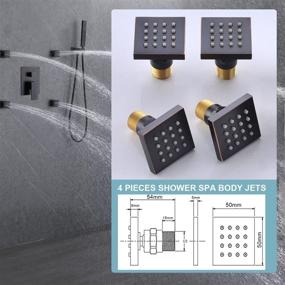 img 1 attached to Oil Rubbed Bronze Rain Shower System With Body Spray, 12In Ceiling Mounted Rainfall Faucet Complete Kit With 3-Way Diverter Valve.