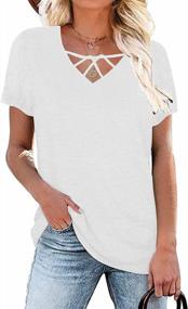 img 4 attached to Stylish And Casual Womens' Criss Cross Summer Tops - Perfect For Hot Days!