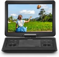 ueme 16.9'' portable dvd player: 14.1'' hd large screen, remote control - black logo