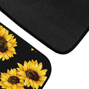 img 1 attached to Sunflower Car Accessory Set - Freewander Front Rear Floor Foot Mat, Steering Wheel Cover, and Anti-Slip Car Floor Mat, 5-Piece Universal Fit Interior Decorations for Automotive