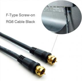img 1 attached to Обеспечьте беспрепятственное подключение с помощью 25-футового коаксиального длинного соединительного кабеля RG6 от IMBPrice в черном цвете