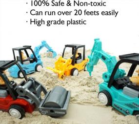 img 1 attached to Friction-Powered Construction Toy Bundle - Includes Excavator, Bulldozer, Road Roller, And Lift Truck - Perfect For Toddlers And Kids Aged 3-6 - Push And Go Vehicles For Sandbox Playtime Fun