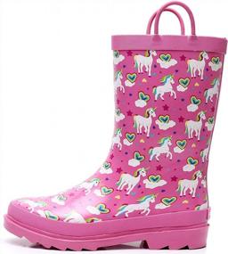 img 4 attached to Stay Dry And Stylish With SOLARRAIN Girls' Waterproof Rain Boots!