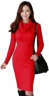 stylish and sexy v28 ribbed knit sweater dress for women - perfect for fall and winter seasons! logo