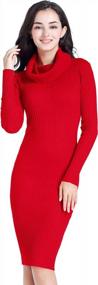 img 2 attached to Stylish And Sexy V28 Ribbed Knit Sweater Dress For Women - Perfect For Fall And Winter Seasons!