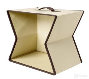 img 1 attached to 📦 Ziz Home Foldable Cube Storage Bin Set of 2 - 11.2"x10.6"x7.9" Fabric Organizer for Closet Shelves, Anti Mold Containers for Nursery/Home/Office - Ideal for Storing Anything!